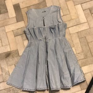 Girls denim dress with ruffle